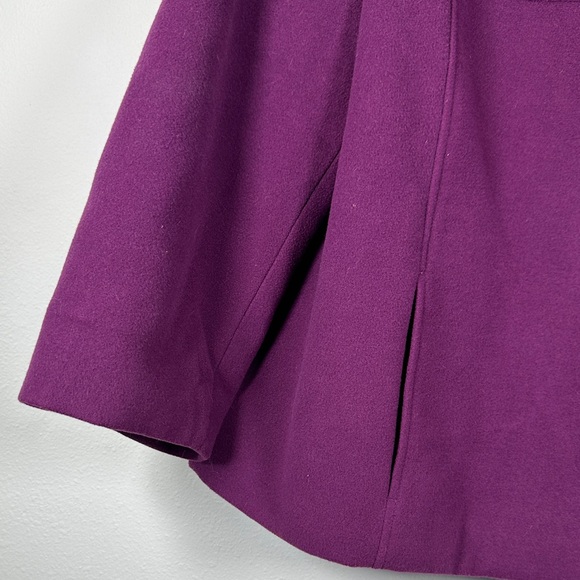 Chico’s Orchid Plum Purple Plush Cape Swing Coat Jacket Women’s XL - Picture 4 of 7